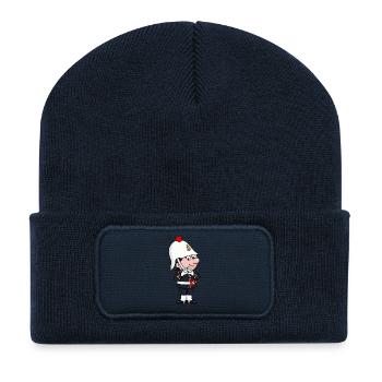 Cartoon Soldier with White Helmet - Recycled Patch Beanie - french navy - Front