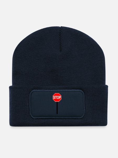 Stop Bouclier - Beanie recyclé à patch - bleu marine