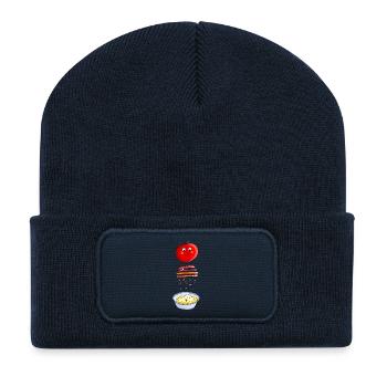 Apfel zu Apfelmus - Recycelte Patch Beanie - French Navy - Vorne