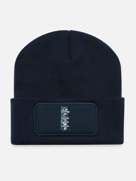 Histoire de la Terre Géologie Paléontologie 1 - Beanie recyclé à patch - bleu marine