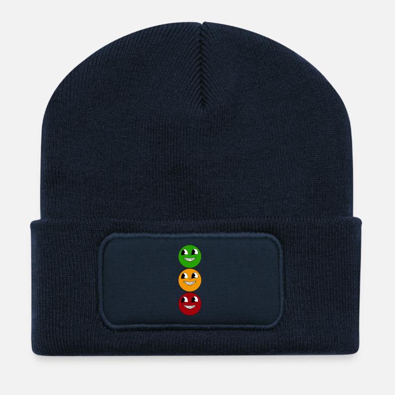 Trikolore-Lächeln in der Reihe - Recycelte Patch Beanie - French Navy