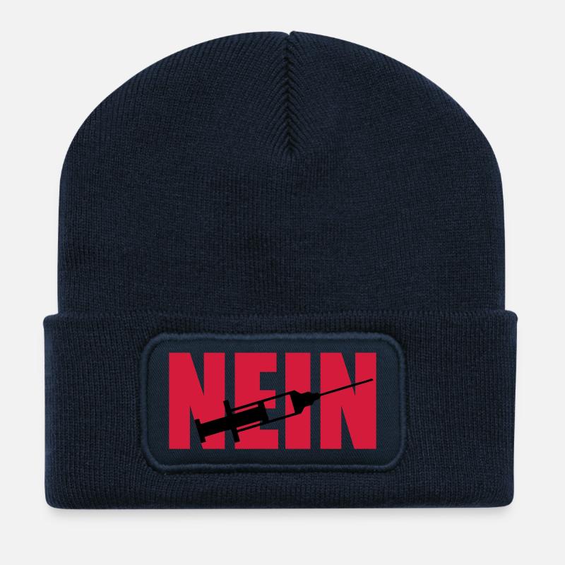 Nein Spritze - Recycelte Patch Beanie - French Navy