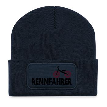Laufrad Rennfahrer - Recycelte Patch Beanie - French Navy - Vorne