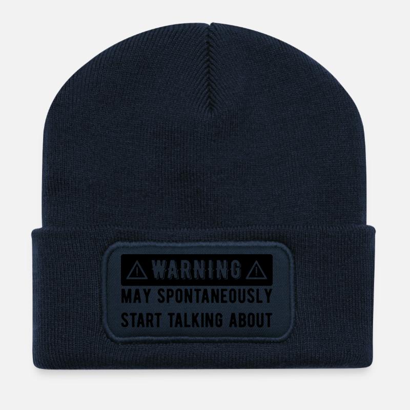 warning - Recycelte Patch Beanie - French Navy
