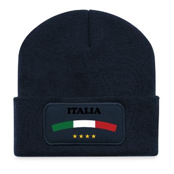 Italie / Italia - Recycelte Patch Beanie - French Navy - Vorne