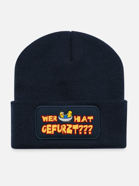 Wer hat gefurzt - Recycelte Patch Beanie - French Navy