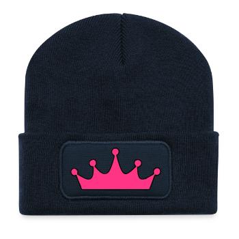 couronne à personnaliser - Beanie recyclé à patch - bleu marine - Devant