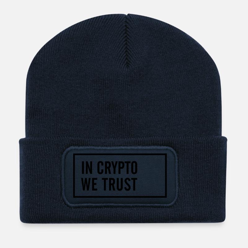 IN CRYPTO WE TRUST - Recycelte Patch Beanie - French Navy