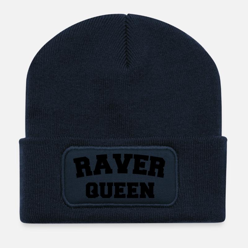 Raver Queen - Recycelte Patch Beanie - French Navy