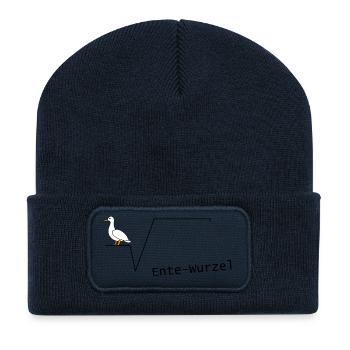 Ente Wurzel Mathematik mathematic algebra geometri - Recycelte Patch Beanie - French Navy - Vorne