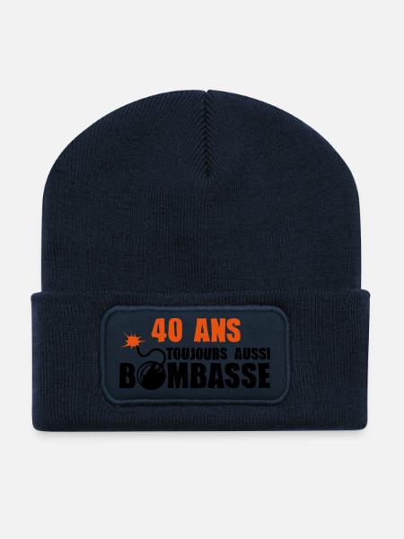 40 ans toujours bombasse anniversaire - Beanie recyclé à patch - bleu marine