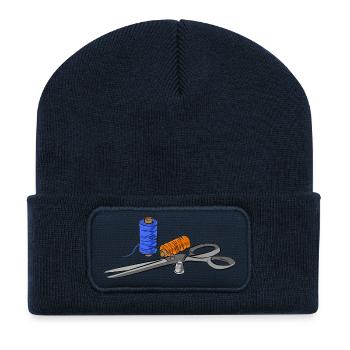 couteaux - Beanie recyclé à patch - bleu marine - Devant