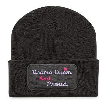 Drama Queen & Proud - Recycelte Patch Beanie - Dunkelgrau - Vorne