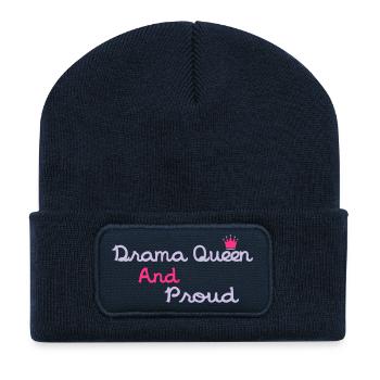 Drama Queen & Proud - Recycelte Patch Beanie - French Navy - Vorne