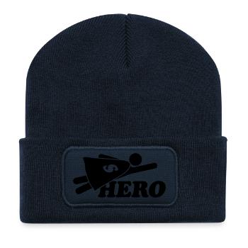 Super Hero Man - Beanie recyclé à patch - bleu marine - Devant