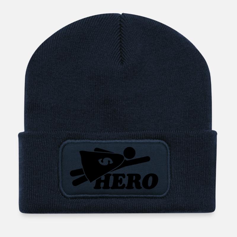Super Hero Man - Recycled Patch Beanie - french navy