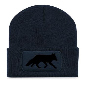 rotfuchs red fox clever schlauer smarter wildnis - Recycelte Patch Beanie - French Navy - Vorne
