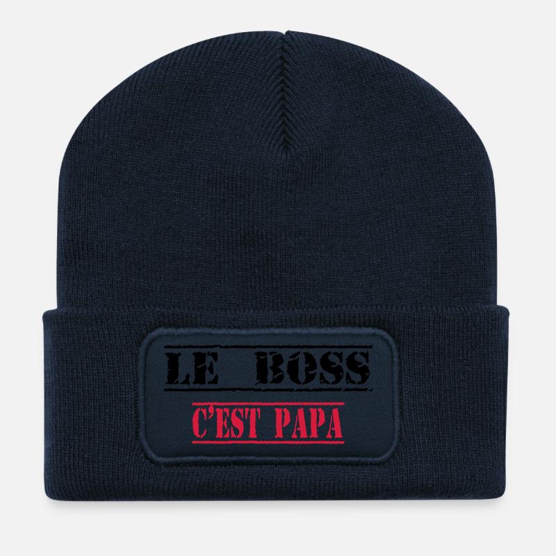 Le boss c'est papa - Recycelte Patch Beanie - French Navy