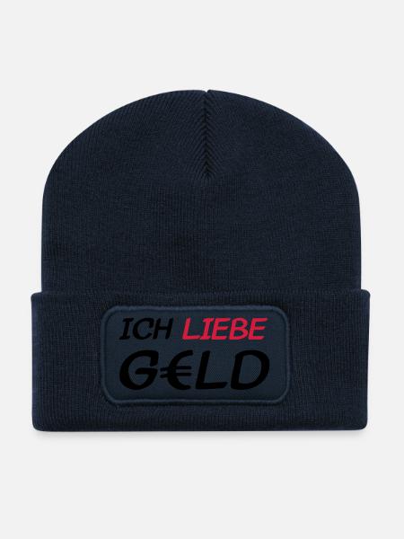 ich_liebe_geld - Recycelte Patch Beanie - French Navy