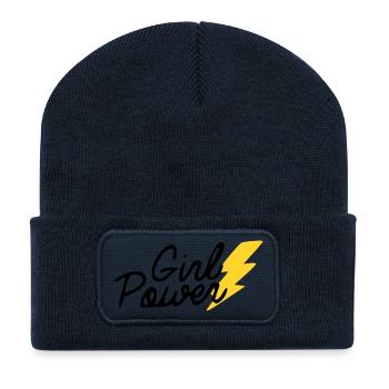 Girl Power Frauen - Recycelte Patch Beanie - French Navy - Vorne