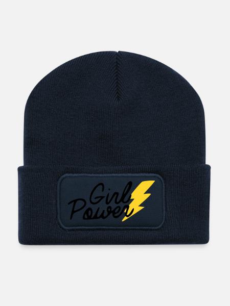 Girl Power Frauen - Recycelte Patch Beanie - French Navy