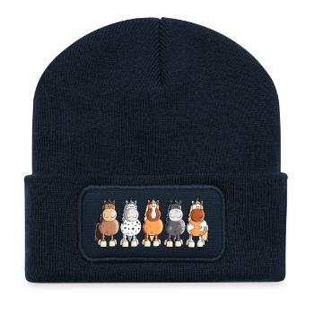 Happy Horses - Recycelte Patch Beanie - French Navy - Vorne