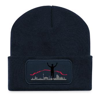 Berlin Marathon - Recycelte Patch Beanie - French Navy - Vorne