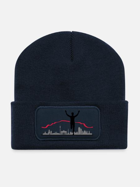 Berlin Marathon - Recycelte Patch Beanie - French Navy