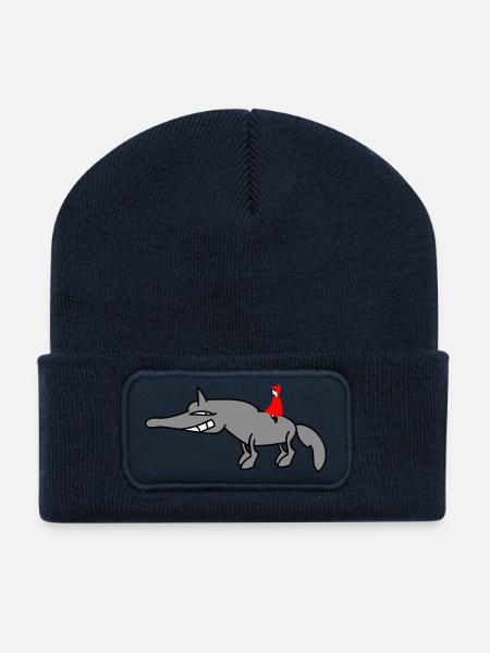 Wolf mit Rotkäppchen - Recycelte Patch Beanie - French Navy