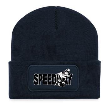 Speedway Racing - Recycelte Patch Beanie - French Navy - Vorne