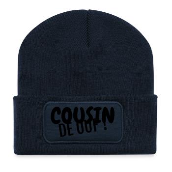 Onkel / Tante / Vetter / Cousin / Kusine - Recycelte Patch Beanie - French Navy - Vorne
