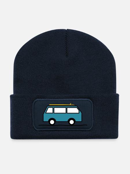 Surf. Vacances. Sport. Van. - Beanie recyclé à patch - bleu marine