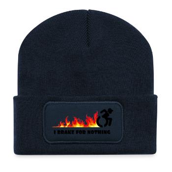 Ich werde mit meinem Rollstuhl für nichts bremsen # - Recycelte Patch Beanie - French Navy - Vorne