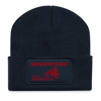 AVENTURE À MOTO - Beanie recyclé à patch - bleu marine - Devant