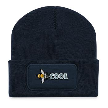 BEE COOL (horizontal) - Beanie recyclé à patch - bleu marine - Devant