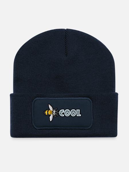 BEE COOL (horizontal) - Recycled Patch Beanie - french navy