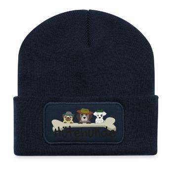 Hütehunde, Hund mit Hut, Hundeliebe, Sheppard, Hut - Recycelte Patch Beanie - French Navy - Vorne