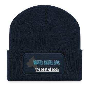 Mix Hunde, Best of Both - Recycelte Patch Beanie - French Navy - Vorne