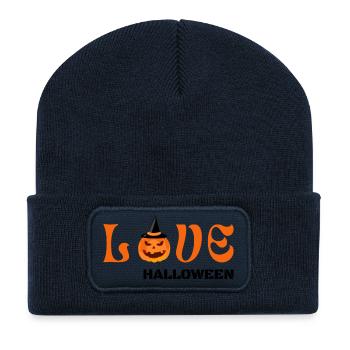 Love halloween - Beanie recyclé à patch - bleu marine - Devant