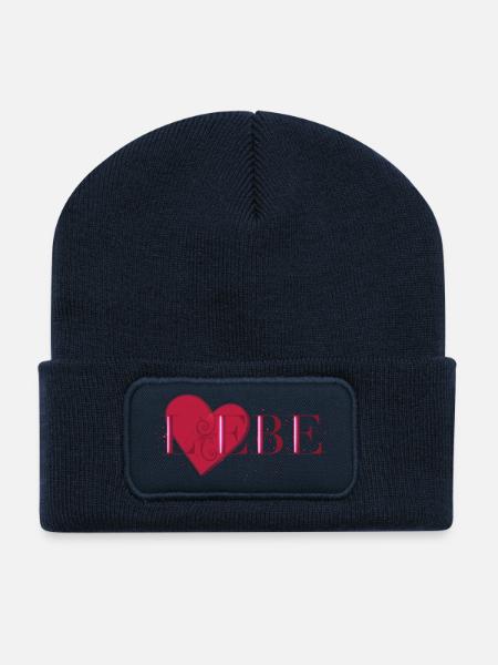 Liebe - Recycelte Patch Beanie - French Navy