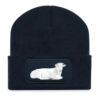 Kuh - Recycelte Patch Beanie - French Navy - Vorne