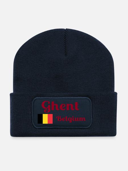 Ghent Belgium- Stylish prints - Recycled Patch Beanie - french navy