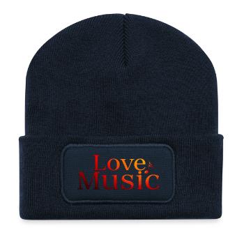 Love Music - Beanie recyclé à patch - bleu marine - Devant