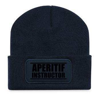 Aperitif-Lehrer-Logo T-Shirt - Recycelte Patch Beanie - French Navy - Vorne