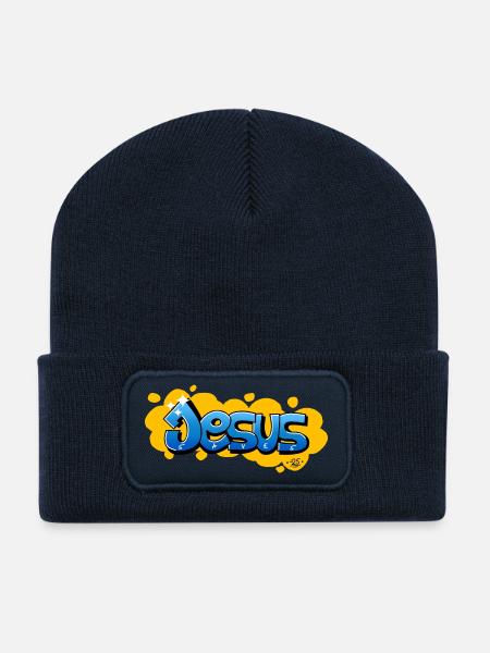 Jesus saves - Recycled Patch Beanie - french navy