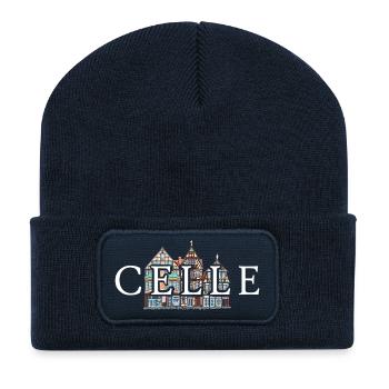 Celle, Lower Saxony, Half-timbered houses, Germany - Recycled Patch Beanie - french navy - Front