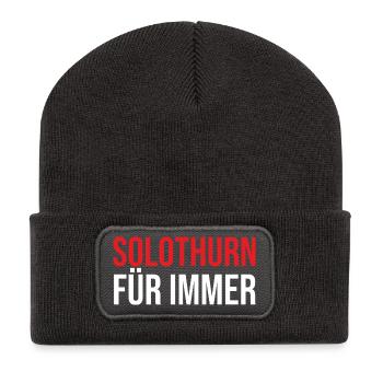 Solothurn Unzerstörbar Für Immer Design - Recycelte Patch Beanie - Dunkelgrau - Vorne