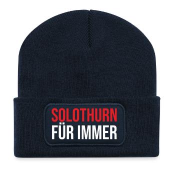 Solothurn Unzerstörbar Für Immer Design - Recycelte Patch Beanie - French Navy - Vorne