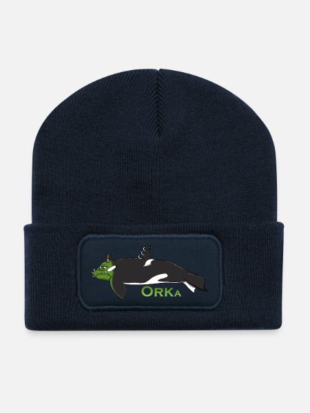 Humorous Orca - Recycled Patch Beanie - french navy