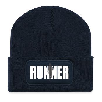 Coureur en mouvement - Beanie recyclé à patch - bleu marine - Devant